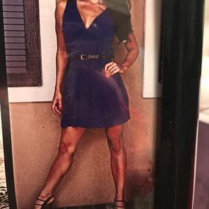 Sexy, blue, belted dress!